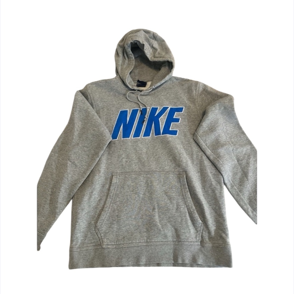Nike gray hoodie with bold blue logo‎ across the chest. Size M